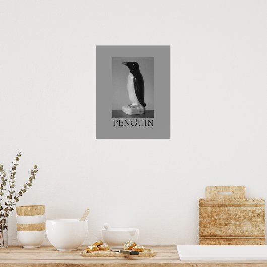 pinguïn ~ zwart-wit poster (Keuken)