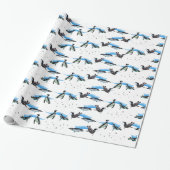 Pinguïn Zwembad Feest Inpakpapier (Uitgerold)