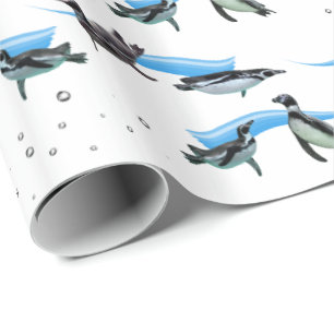 Pinguïn Zwembad Feest Inpakpapier