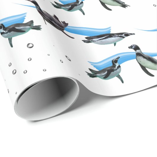 Pinguïn Zwembad Feest Inpakpapier (Rol Hoek)