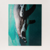 Pinguïn zwemmen, puzzel legpuzzel (Verticaal)