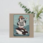 Pinguïnactivisme Weerstaan Vintage Protest  Kaart (Staand voorkant)