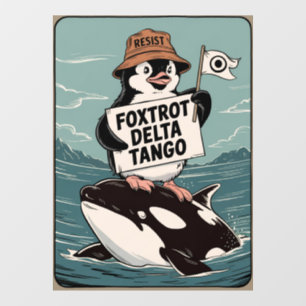 Pinguïnactivisme Weerstaan Vintage Protest Raamsticker