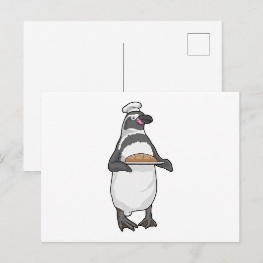 Pinguïnbakker Brood Briefkaart (Voorkant / Achterkant)