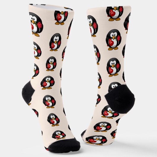 Pinguïncadeaus voor Valentijnsdag Sokken (Gebogen)