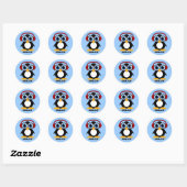 pinguïnchilline ronde sticker (Vel)