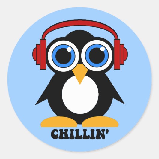 pinguïnchilline ronde sticker (Voorkant)