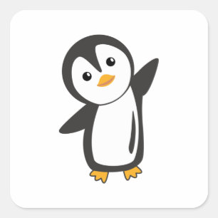 Pinguïndieren voor kinderen Funny Bird Vierkante Sticker