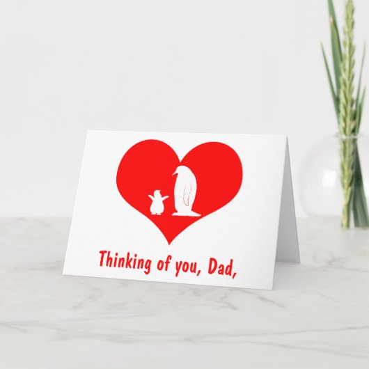 Pinguïnen: Het de gelukkige Papa en Kuiken van Kaart (Voorkant)