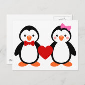 Pinguïnen in Liefde Briefkaart (Voorkant / Achterkant)