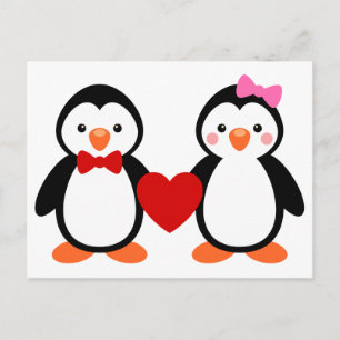 Pinguïnen in Liefde Briefkaart