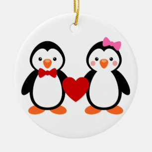 Pinguïnen in Liefde Keramisch Ornament