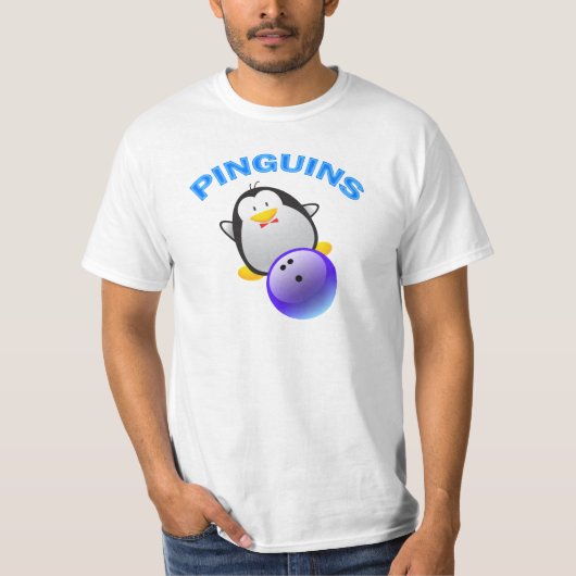 PINGUINEN - TEAM VOOR BOWLING T-SHIRT (Voorkant)
