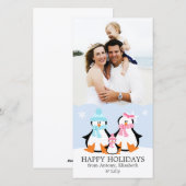 Pinguïnfamilie Feestdagenkaart (Voorkant / Achterkant)