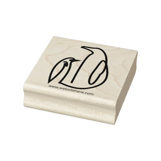Pinguïnfamilie Lijntekening Vogel Rubberstempel (Stempel)