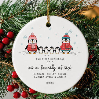Pinguïnfamilie van Zes Kerst Ornament