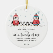Pinguïnfamilie van Zes Kerst Ornament (Voorkant)