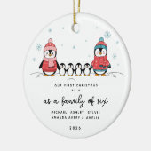 Pinguïnfamilie van Zes Kerst Ornament (Links)