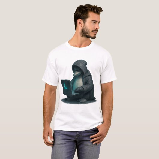 Pinguïnhacker T-shirt (Voorkant volledig)