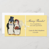 Pinguïnhuwelijk Bedankkaart (Voorkant / Achterkant)