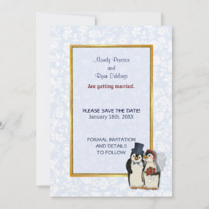 Pinguïnhuwelijk - Bewaar de datum Save The Date