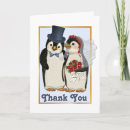 Pinguïnhuwelijk - Dankkaart Bedankkaart