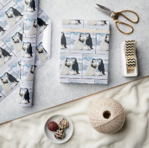 Pinguïnhuwelijk op een Arctische gletsjer Cadeaupapier