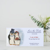 Pinguïnhuwelijk Save The Date (Staand voorkant)