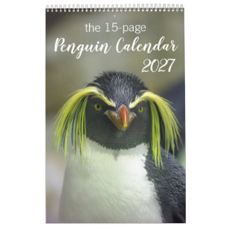 Pinguïnkalender van 15 maanden met beschrijvingen  kalender