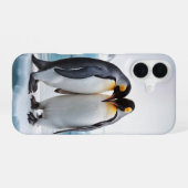 Pinguïnkoppel op een ijsberg iPhone 16 hoesje (Achterkant horizontaal)