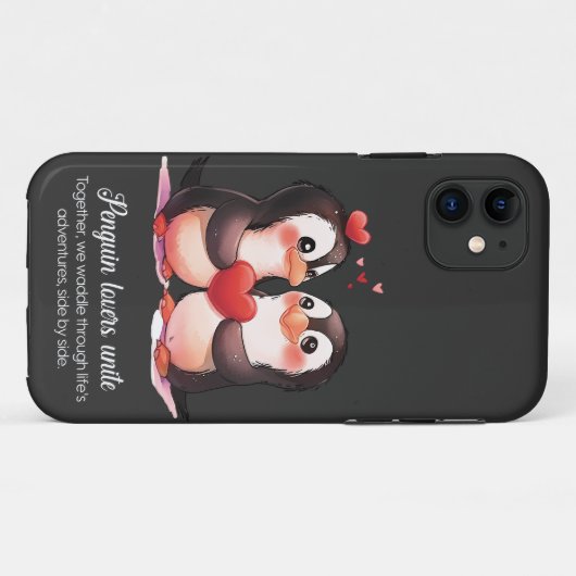 Pinguïnliefhebbers - Valentijnsdag special Case-Mate iPhone Case (Achterkant (horizontaal))