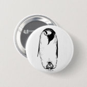 Pinguïnmoeder en chick ronde button 5,7 cm (Voorkant /achterkant)
