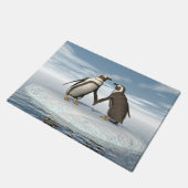 Pinguïnpaar Deurmat (Schuin)
