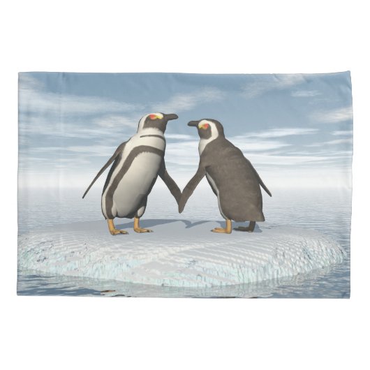 Pinguïnpaar Kussensloop (Achterkant)
