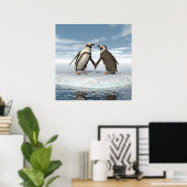 Pinguïnpaar Poster (Thuiskantoor)