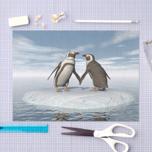 Pinguïnpaar Tissuepapier (Craft)