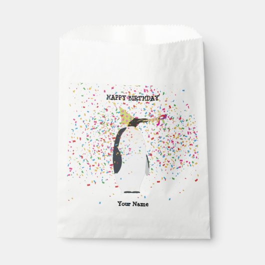 Pinguïnpartij - Dieren op de geboorte Bedankzakje (Voorkant)