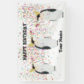 Pinguïnpartij - Dieren op de geboorte Spandoek (Verticaal)