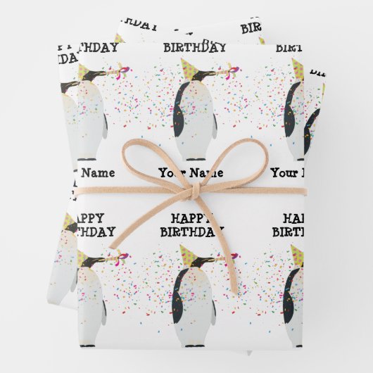 Pinguïnpartij - Dieren op geboortedag Inpakpapier Vel (In situ)