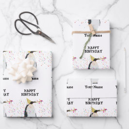 Pinguïnpartij - Dieren op geboortedag Inpakpapier Vel