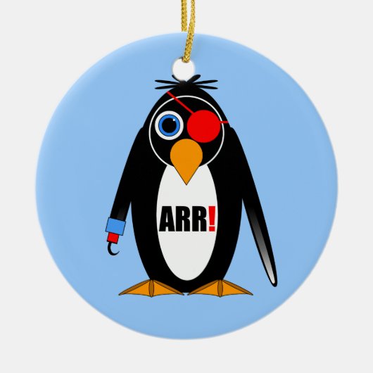 pinguïnpiraat keramisch ornament (Voorkant)