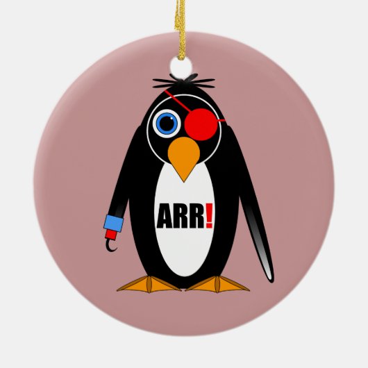 pinguïnpiraat keramisch ornament (Achterkant)
