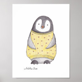 Pinguïnposter Cute Happy Pinguïn Babykamer Print