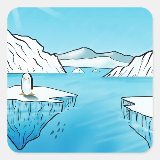 Pinguïnproducten Vierkante Sticker (Voorkant)