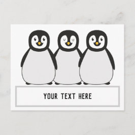 Pinguins aangepaste tekstbericht briefkaart