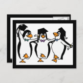Pinguïns afstuderen aankondigingskaart (Voorkant / Achterkant)