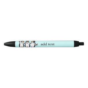 Pinguïns afstuderen blauwe inkt pen
