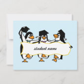 Pinguïns afstuderen met banner aankondiging (Voorkant)