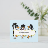 Pinguïns afstuderen met banner aankondiging (Staand voorkant)