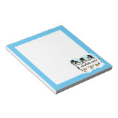 Pinguïns afstuderen met banner notitieblok (Schuin)